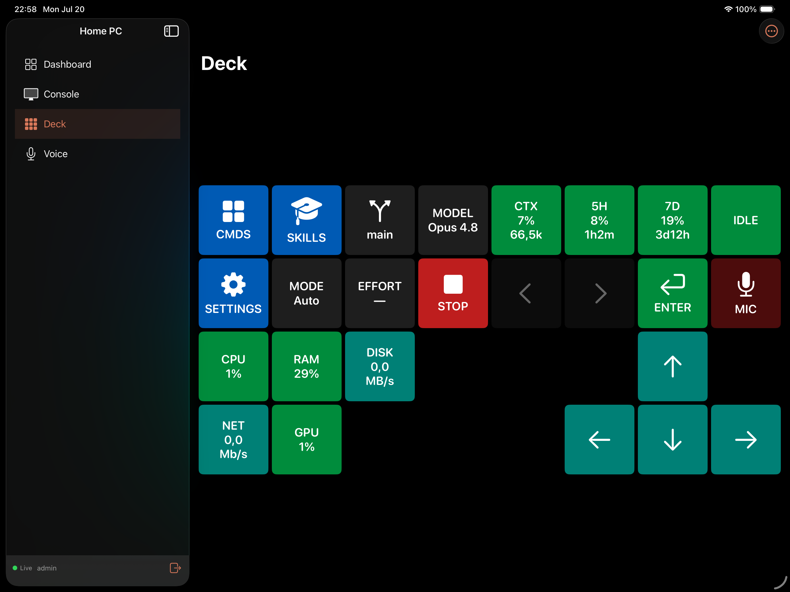 Deck mirror screen on iPad